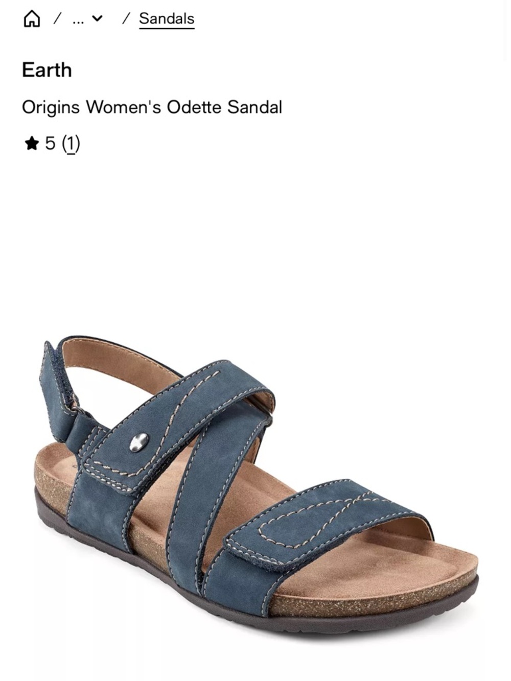 Earth Origins Odette Strappy Sandal in Navy Blue